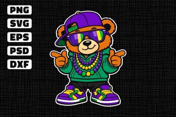 A Festive Bear Graphic for Crafts and Seasonal Selling