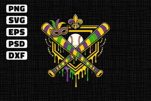 A Festive Sports Fusion: How the Mardi Gras Baseball SVG Enhances Your Crafts