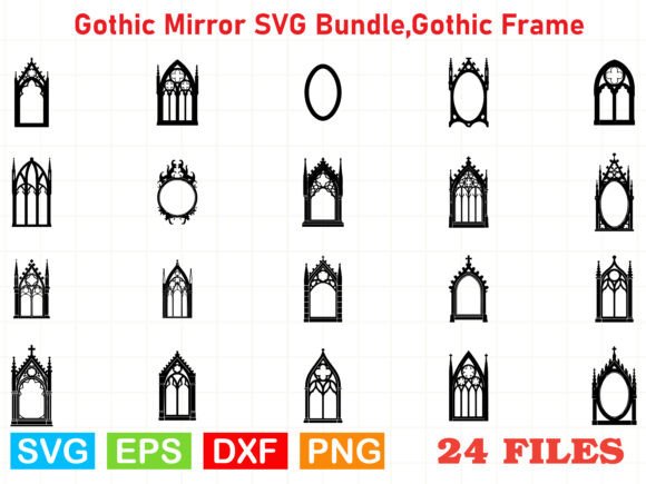 A Gothic Mirror SVG Frame for Premium Crafts & Graphics