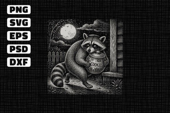 A Stipple Art Raccoon SVG for Craft and Design Projects