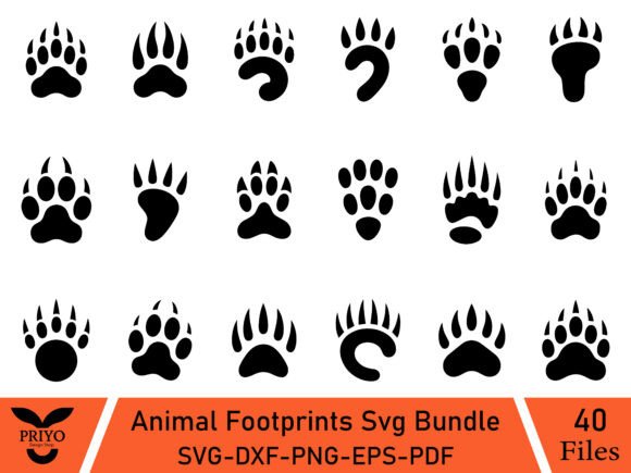 Animal Footprints Svg Bundle: A Graphic Designer’s Take on a Crafts Asset