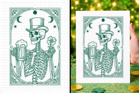 Crafting Luck: St Patricks Lucky Skeleton SVG Graphics