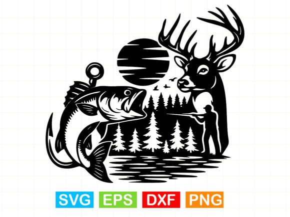 Evaluating the Hunting Fishing SVG Graphic for Crafts and Product Lines