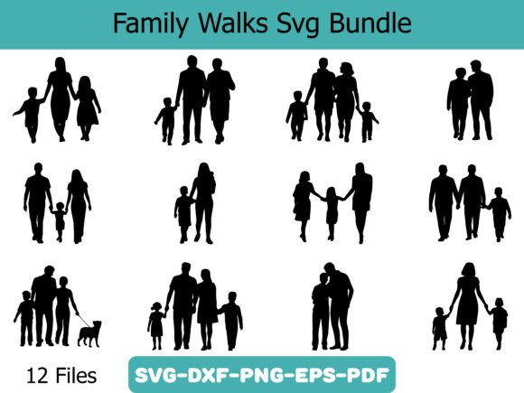 Family Walks SVG Bundle Graphics for Crafts
