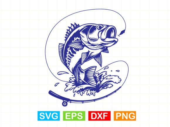Largemouth Bass SVG: A Crafts Graphics Asset for Authentic Branding