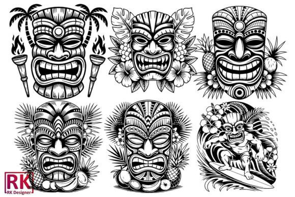 Tiki Mask Tiki Sculpture SVG Bundle: An Embroidery Designer’s Take