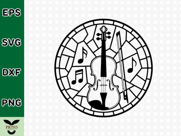 Violin Harmony Circle SVG: A Graphic Asset for Editorial Crafts